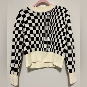 Tommy Hilfiger Black and White Checkered Sweater